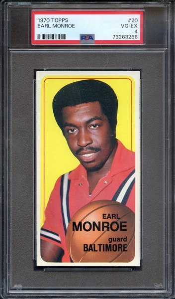 1970 TOPPS 20 EARL MONROE PSA VG-EX 4