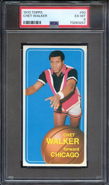 1970 TOPPS 60 CHET WALKER PSA EX-MT 6