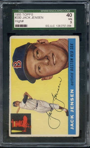 1955 TOPPS 200 JACK JENSEN SGC VG 40 / 3