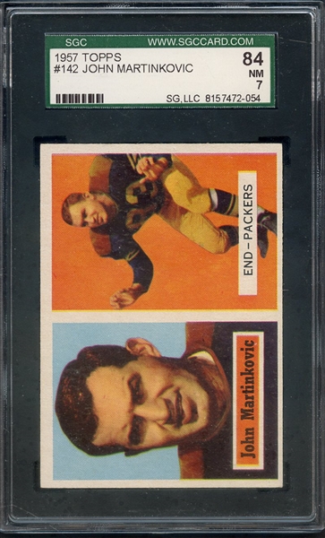 1957 TOPPS 142 JOHN MARTINKOVIC SGC NM 84 / 47