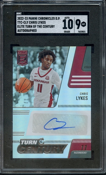 2022 PANINI CHRONICLES DP CHRIS LYKES TURN OF THE CENTURY AUTOGRAPHED SGC MINT 9 AUTO 10