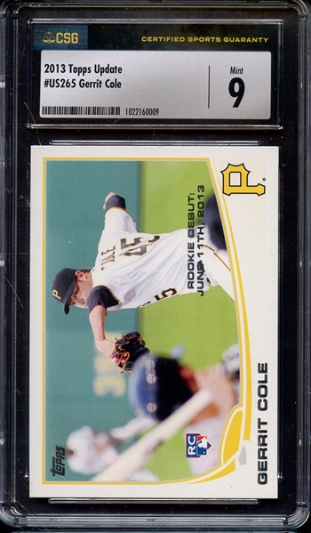 2013 TOPPS UPDATE US265 GERRIT COLE CSG MINT 9