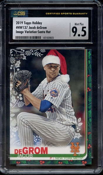 2019 TOPPS HOLIDAY 137 JACOB DEGROM CSG MINT+ 9.5