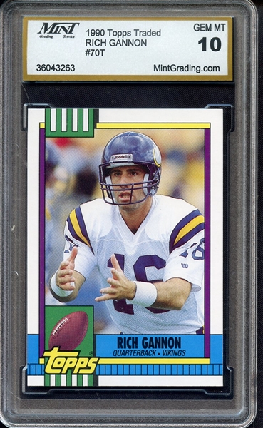 1990 TOPPS TRADED 70T RICH GANNON MGS 10