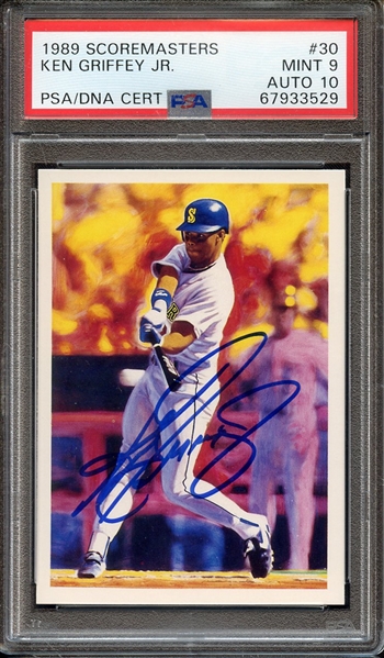 1989 SCOREMASTERS 30 SIGNED KEN GRIFFEY JR PSA MINT 9 PSA/DNA AUTO 10