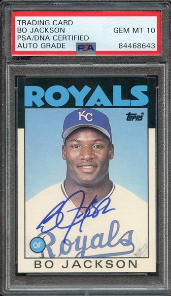 1986 TOPPS TRADED 50T SIGNED BO JACKSON PSA/DNA AUTO 10