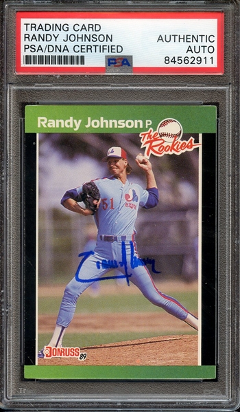 1989 DONRUSS ROOKIES 43 SIGNED RANDY JOHNSON PSA/DNA AUTO AUTHENTIC