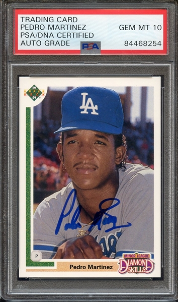 1991 UPPER DECK FINAL EDITION 2F SIGNED PEDRO MARTINEZ PSA/DNA AUTO 10