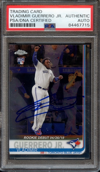 2019 TOPPS CHROME 58 SIGNED VLADIMIR GUERRERO JR PSA/DNA AUTO AUTHENTIC