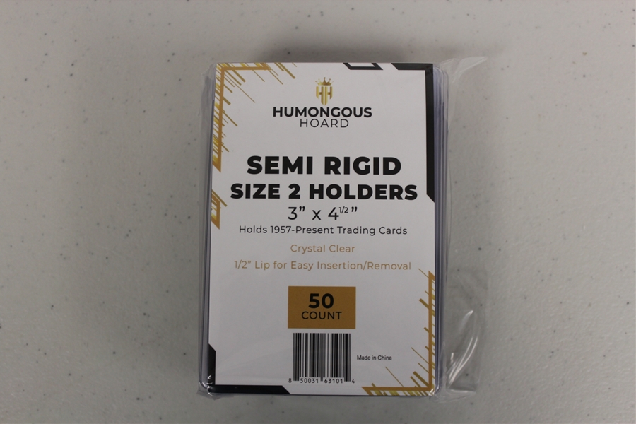 (50) Humongous Hoard Semi Rigid Size 2 Standard Size Cards 3 x 4 1/2