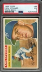 1956 TOPPS 83 KARL SPOONER WHITE BACK PSA NM 7