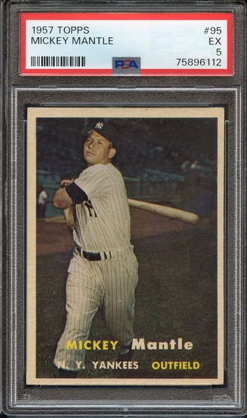 1957 TOPPS 95 MICKEY MANTLE PSA EX 5