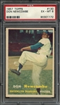 1957 TOPPS 130 DON NEWCOMBE PSA EX-MT 6