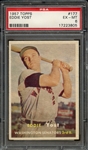 1957 TOPPS 177 EDDIE YOST PSA EX-MT 6