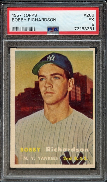 1957 TOPPS 286 BOBBY RICHARDSON PSA EX 5