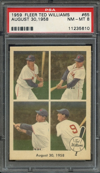 1959 FLEER TED WILLIAMS 65 21427 PSA NM-MT 8