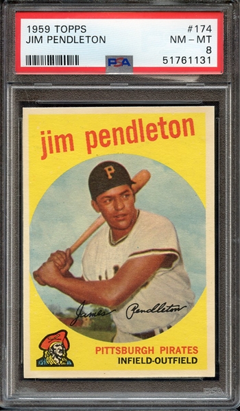 1959 TOPPS 174 JIM PENDLETON PSA NM-MT 8