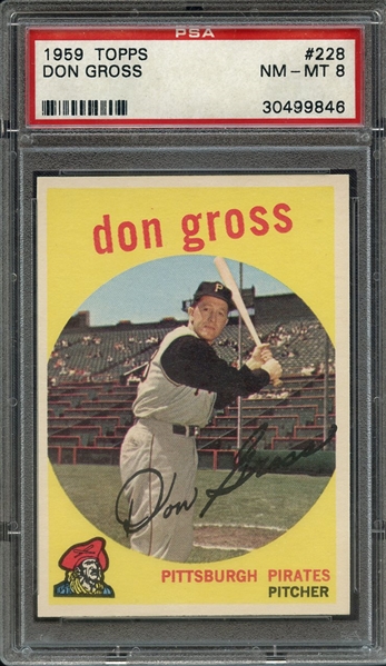 1959 TOPPS 228 DON GROSS PSA NM-MT 8