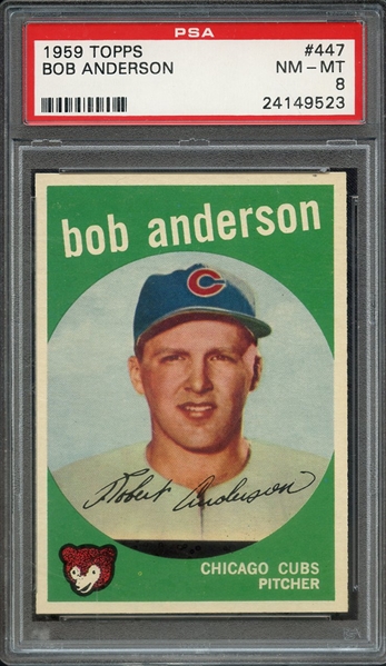 1959 TOPPS 447 BOB ANDERSON PSA NM-MT 8