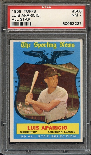 1959 TOPPS 560 LUIS APARICIO ALL STAR PSA NM 7