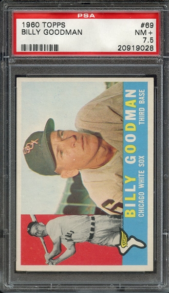 1960 TOPPS 69 BILLY GOODMAN PSA NM+ 7.5