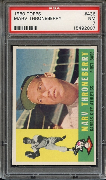 1960 TOPPS 436 MARV THRONEBERRY PSA NM 7