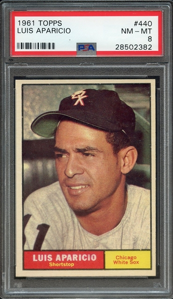 1961 TOPPS 440 LUIS APARICIO PSA NM-MT 8