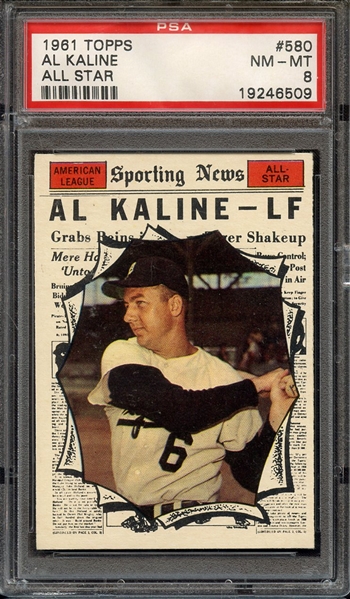 1961 TOPPS 580 AL KALINE ALL STAR PSA NM-MT 8