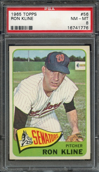 1965 TOPPS 56 RON KLINE PSA NM-MT 8