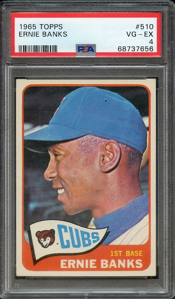 1965 TOPPS 510 ERNIE BANKS PSA VG-EX 4