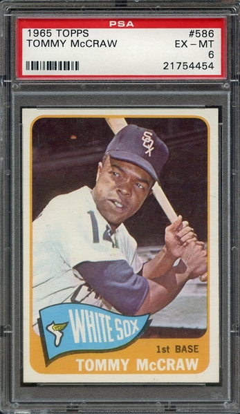 1965 TOPPS 586 TOMMY McCRAW PSA EX-MT 6