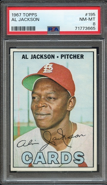 1967 TOPPS 195 AL JACKSON PSA NM-MT 8