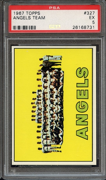 1967 TOPPS 327 ANGELS TEAM PSA EX 5