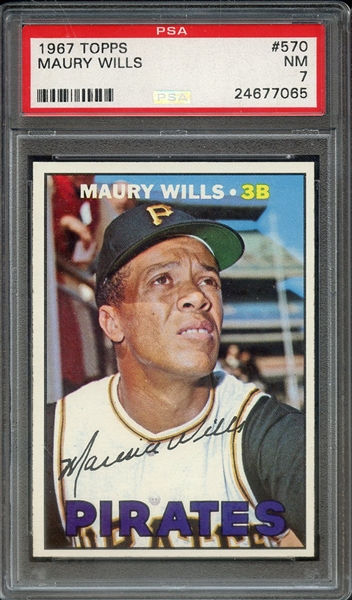 1967 TOPPS 570 MAURY WILLS PSA NM 7