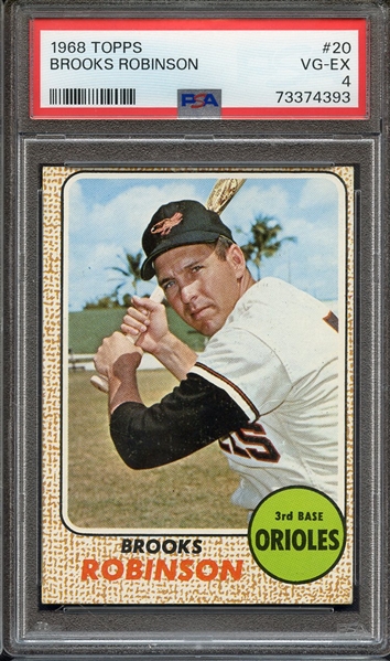 1968 TOPPS 20 BROOKS ROBINSON PSA VG-EX 4