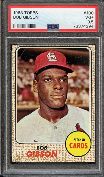 1968 TOPPS 100 BOB GIBSON PSA VG+ 3.5