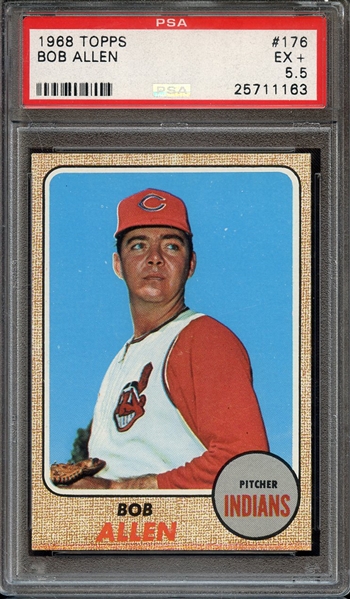 1968 TOPPS 176 BOB ALLEN PSA EX+ 5.5