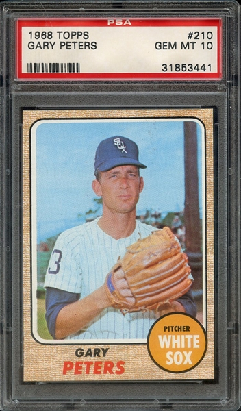 1968 TOPPS 210 GARY PETERS PSA GEM MT 10