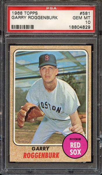 1968 TOPPS 581 GARRY ROGGENBURK PSA GEM MT 10