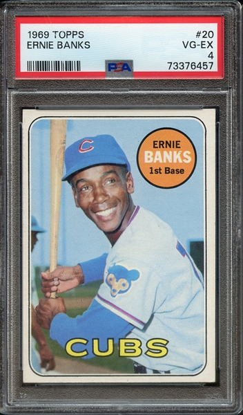 1969 TOPPS 20 ERNIE BANKS PSA VG-EX 4