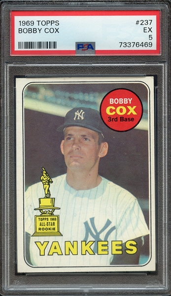 1969 TOPPS 237 BOBBY COX PSA EX 5