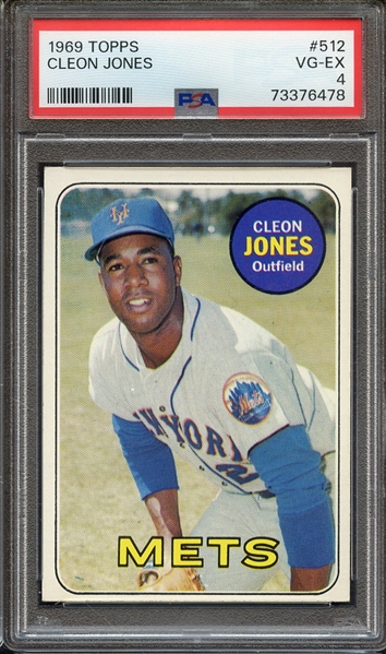 1969 TOPPS 512 CLEON JONES PSA VG-EX 4