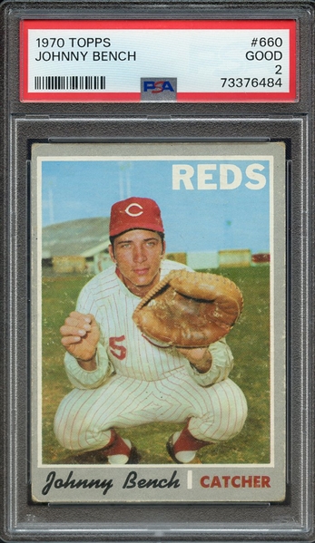 1970 TOPPS 660 JOHNNY BENCH PSA GOOD 2