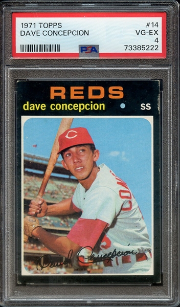 1971 TOPPS 14 DAVE CONCEPCION PSA VG-EX 4