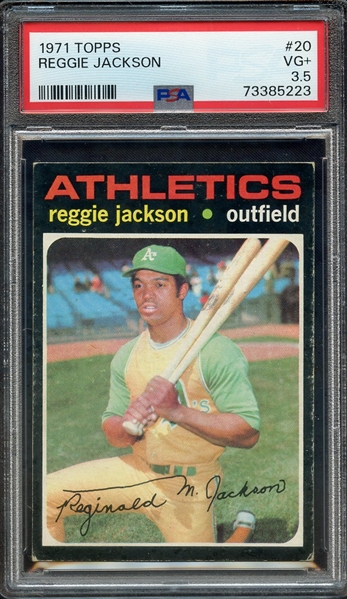 1971 TOPPS 20 REGGIE JACKSON PSA VG+ 3.5