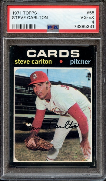 1971 TOPPS 55 STEVE CARLTON PSA VG-EX 4