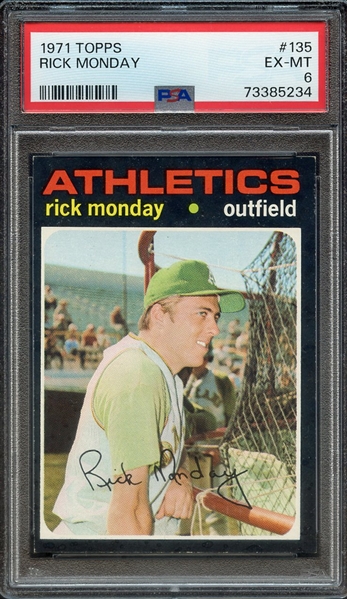 1971 TOPPS 135 RICK MONDAY PSA EX-MT 6