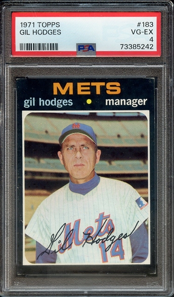 1971 TOPPS 183 GIL HODGES PSA VG-EX 4