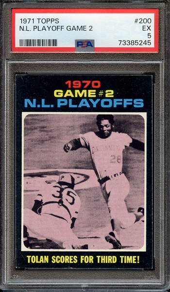 1971 TOPPS 200 N.L. PLAYOFF GAME 2 PSA EX 5