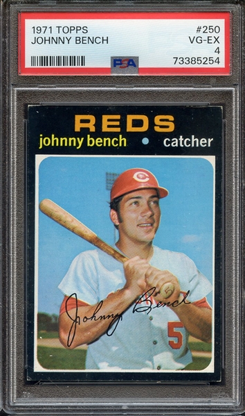 1971 TOPPS 250 JOHNNY BENCH PSA VG-EX 4